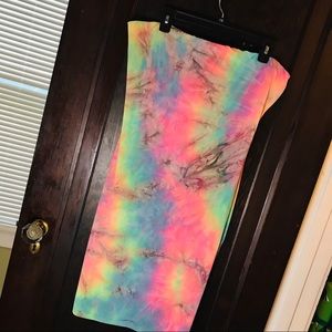 Tie Dye Strapless Dress (Plus)